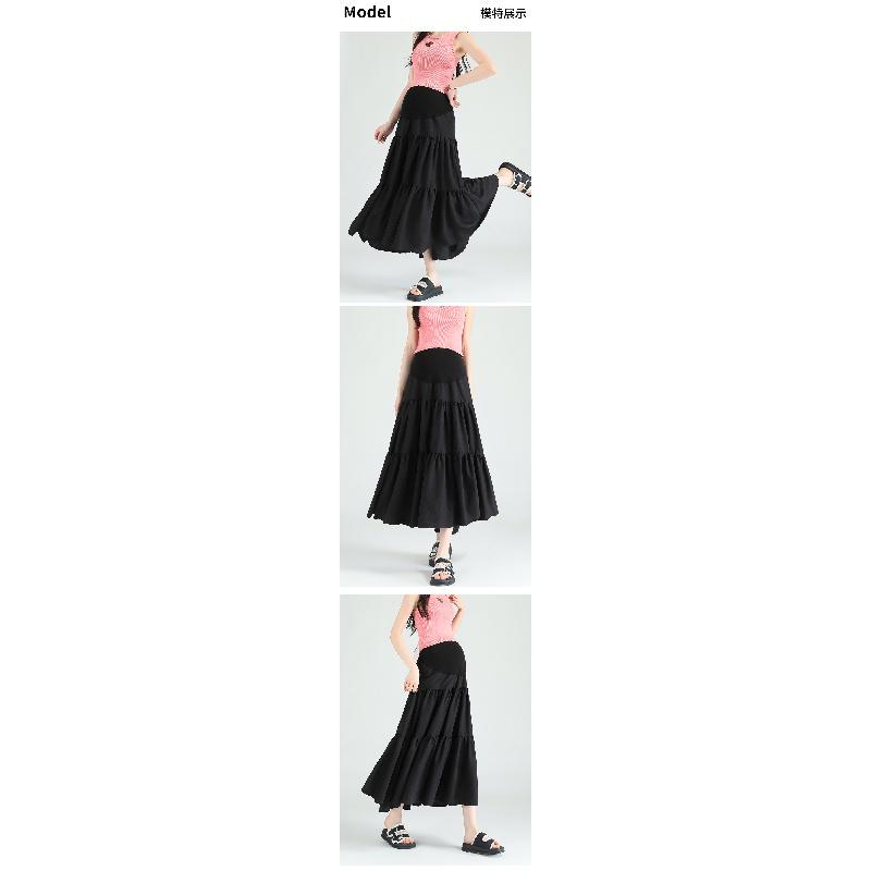 Maternity Skirt for Summer, Women's Mid-length Loose-fitting Slimming Flared Skirt with High Waist