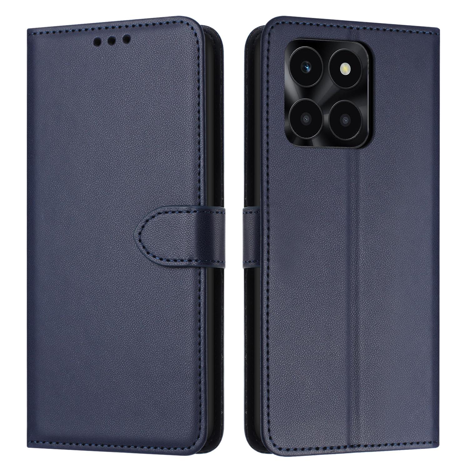 

For Honor X6c 4G/X6b 4G/X6a 4G/X5b/X5b Plus Case Stand Wallet Leather Phone Cover with Strap Blue