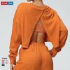 New Casual Round Neck Sweatshirt, Sports Running Short, Loose And Fashionable Long Sleeved T-Shirt, Fitness Top For Women