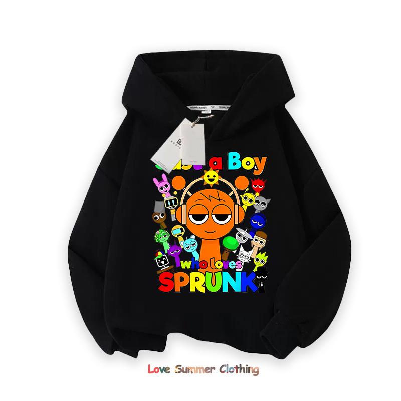 Sprunki Silná Mikina pro Děti Anime Kreslený Módní Mikina Kluci Dívky Podzim Zima Hip Hop Mikiny s Kapucí Dětské Oblečení