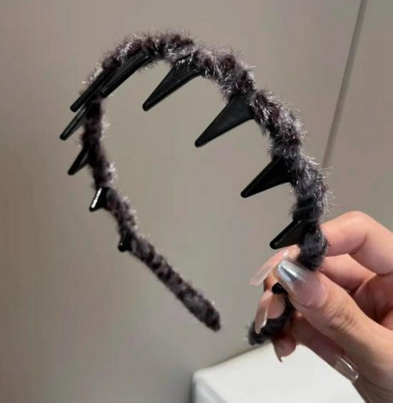 Korean Leopard Print Fluffy Headband - Women's Autumn/Winter Wavy Hair Comb Accessory