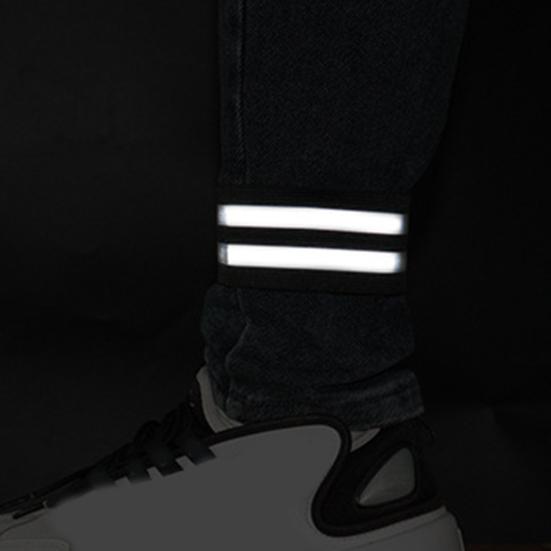 1 Pair Cycling Wristbands Reflective Strips Portable Extra Wide Stretchable Hand Leg Strap Riding Safety High Elastic Outdoor