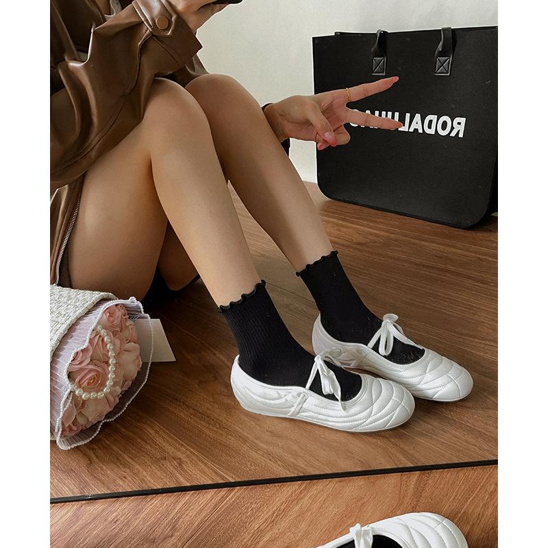 Modische lässige flache Schuhe für Damen Frühling Herbst runde Zehenpartie Ballerinas neue Mokassins bequeme Schnürung silberne Flats