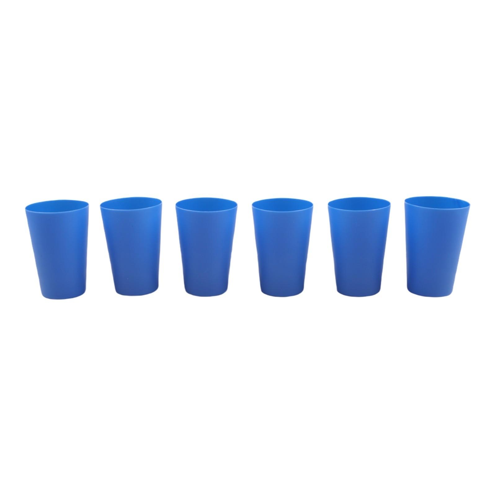 

Environmentally Friendly Materials Colorful Plastic Cups Unbreakable Drinkware 6PCS синий
