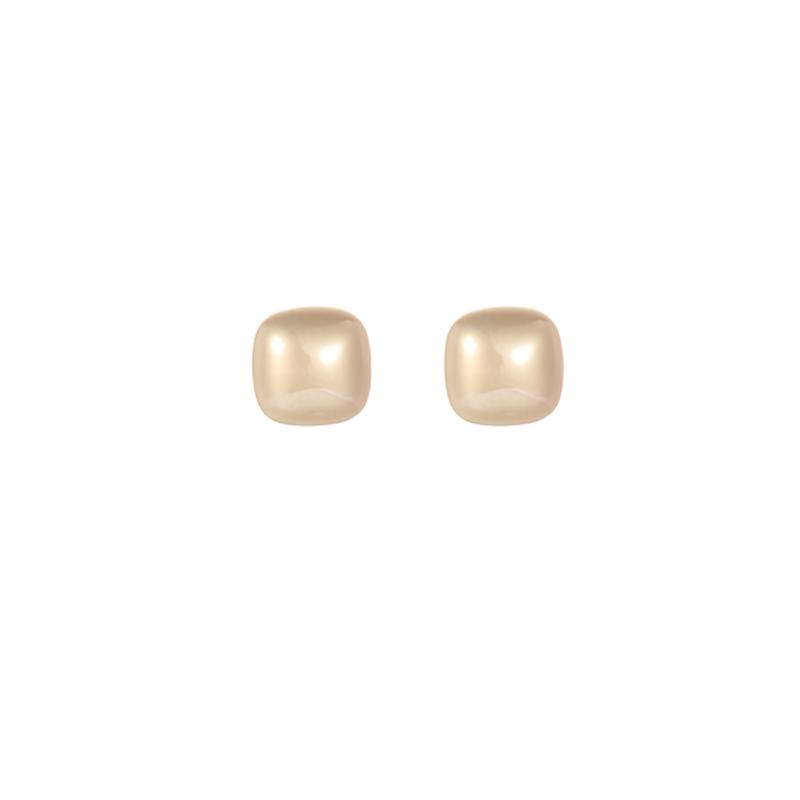 

New summer copper imitation pearl square earrings for women s daily wear jewelry 2024