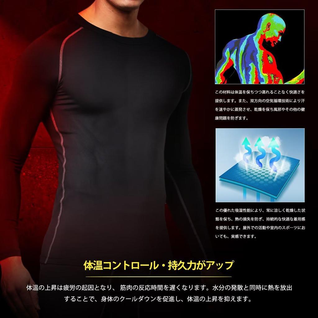 Sillictor Long Sleeve Sports Winter Compression Wear with Fleece Lining and Warm and Size Men's Undershirt, Stretch, Sweat-Wicking, Quick-Drying,