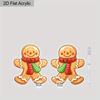 2D Flat Acrylic Christmas Festival Gingerbread Man Painting Earring Christmas Jewelry for Women Female