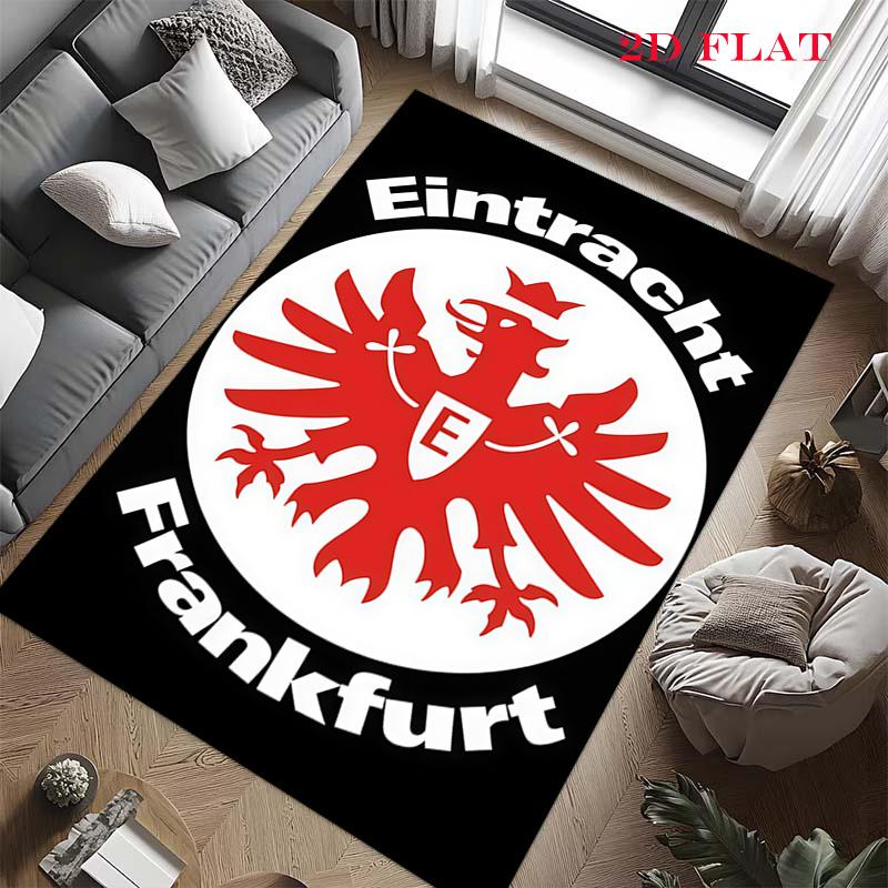 Eintracht Frankfurt Teppich für Wohnzimmer Schlafzimmer Zuhause Sofadekoration, Rutschfeste Bodenmatte für Kinder zum Spielen