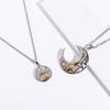 Lovers Gift Letters Love For Women Men Copper Sun Moon Pendant Fashion Jewelry Couple Necklace