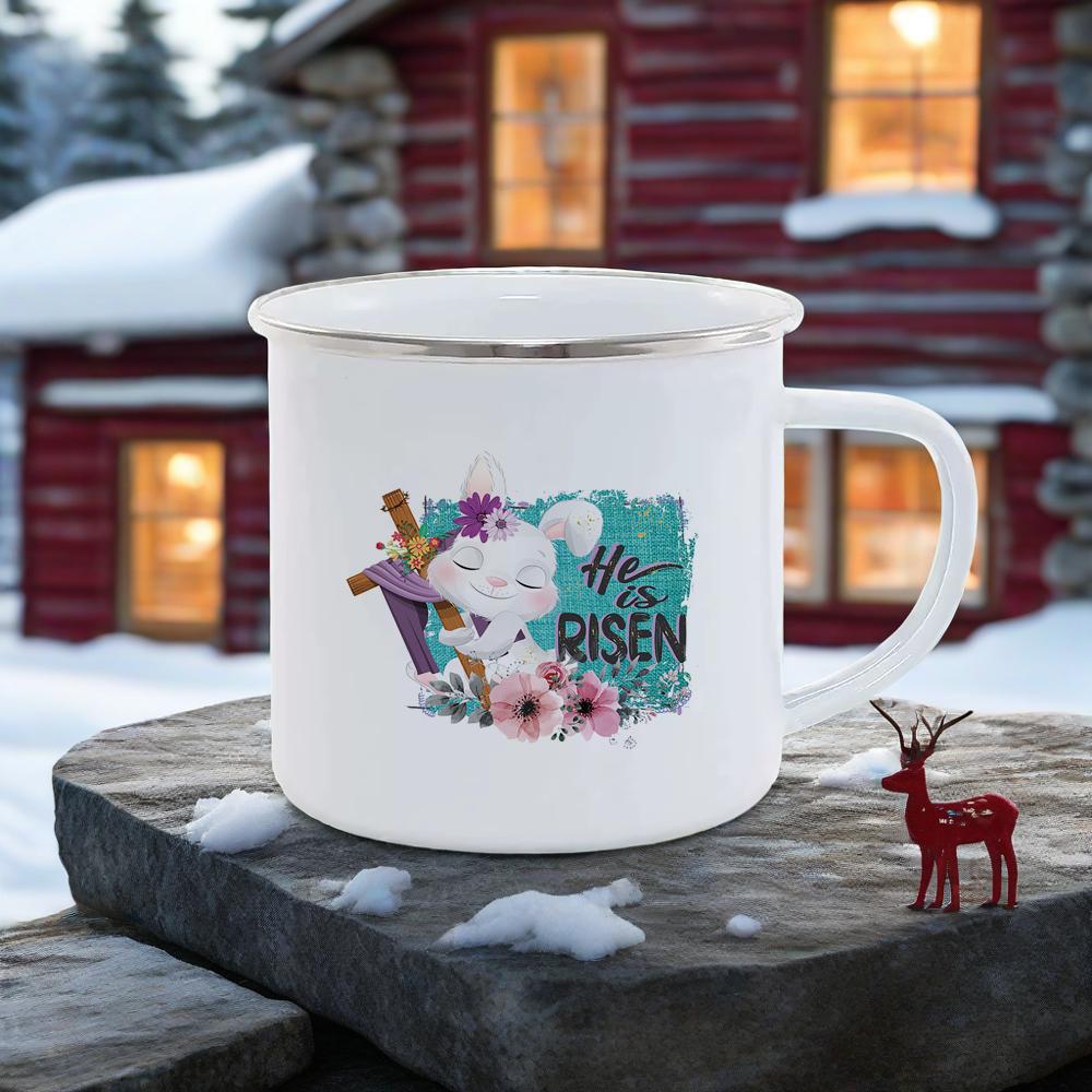 Rainbow Enamel Mug Colorful Beer Cups Breakfast Cup Happy Easter Mug Dwarf Themed Coffee Cup For BBQ Party Original Mugs Funny