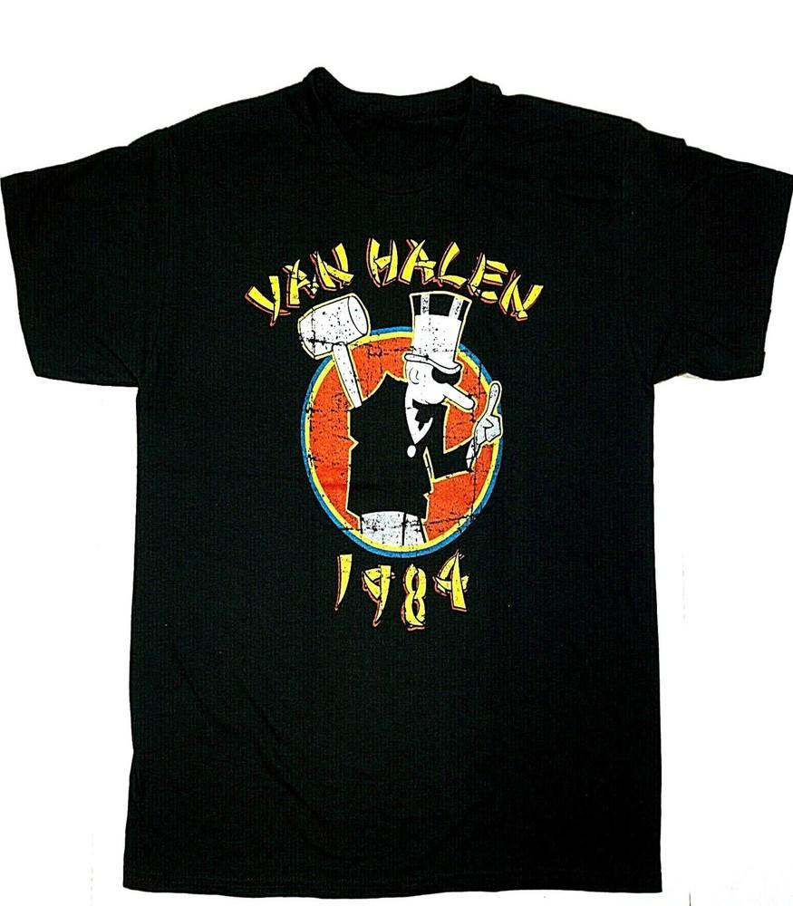 VAN HALEN T-shirt Distressed Classic Rock Heavy Metal Tee  Black New Unisex T-Shirt XXXXL