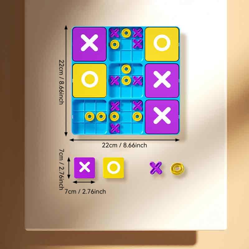 Board Tic-Tac-Toe Game – 3x3 Grid Logic Puzzle for Kids, Educational Board Game To Train Strategic Thinking Christmas Gifts