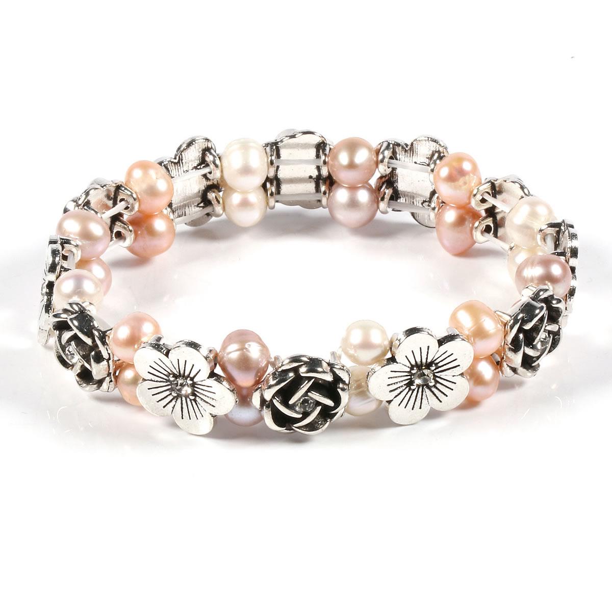 

Женский браслет из искусственного жемчуга, браслет с бусинами 6-7 мм, браслет из цинкового сплава для части платьев, модные украшения, длина 19 см 19cm