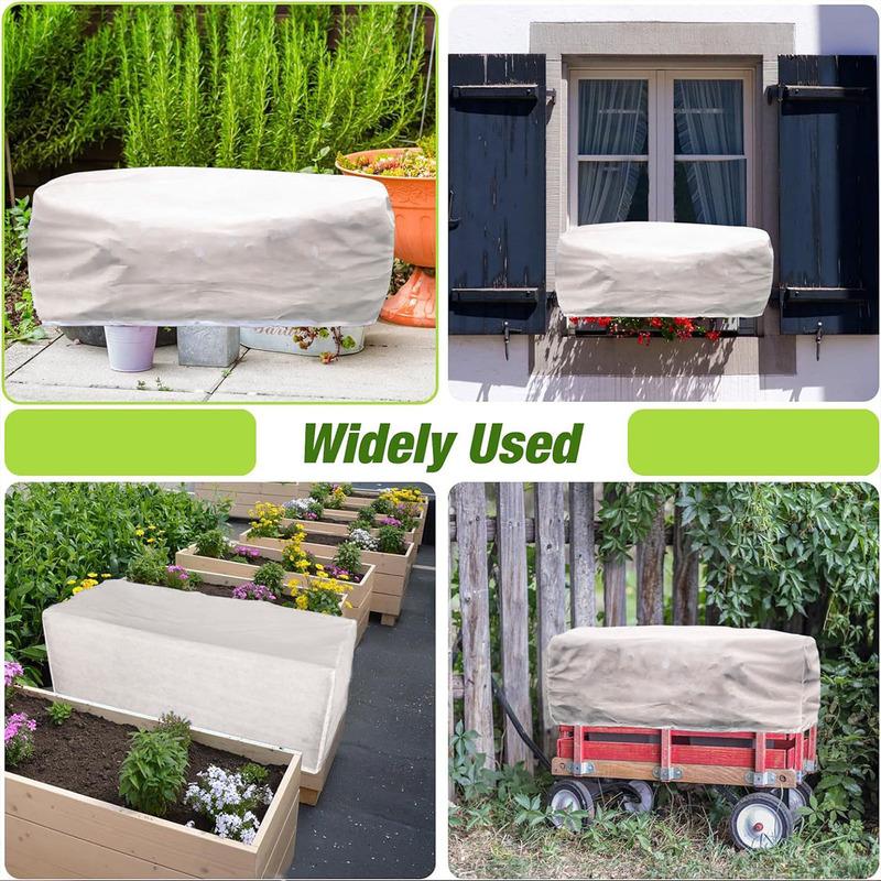 1pc Winter Plant Protection Cover Square Flower Bed & Vegetable Freeze Guard with Elastic Hem, Durable PP Material for Garden