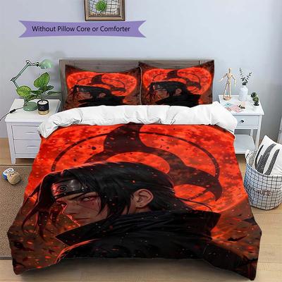 Itachi Uchiha Beddengoedset met Patroon: Kussensloop & Dekbedovertrek Slaapkamer Premium Beddengoed Decoratie Geweldig Vakantiecadeau voor Geliefden.-TING