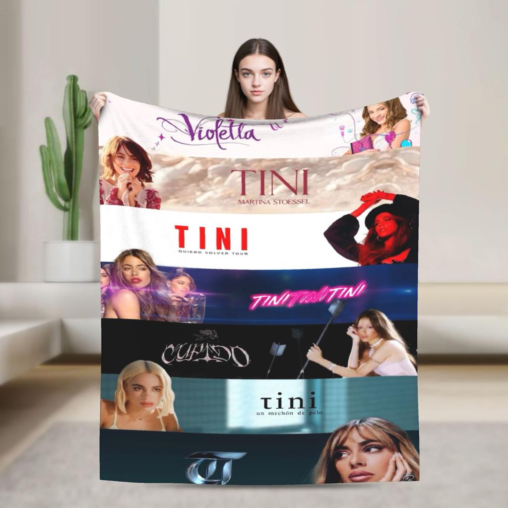 Soft BlanketKids Adult Camping Singer TINI STOESSEL Futtura Album  Throw Blanket Flannel Bedspread Couch Chair Sofa Bed Funny