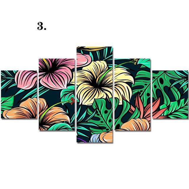 Modular Canvas Painting 5 Pieces Lotus Flower Picture HD Prints Wall Art for Living Room Home Decor Modern Style No Frame Poster