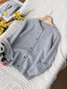 Kids' 100% Wool Cardigan Jacket - Boys' & Girls' Round Neck Cashmere Knit Sweater for Autumn/Winter