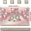 2D Rose Gold 80th Birthday Backdrop with Pink Balloons Photography Background