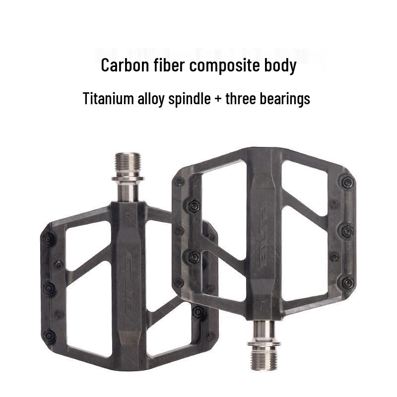 GUB GC-072 Carbon Fiber Pedals: Mountain/Road Bike Anti-Slip Titanium Alloy with Triple Bearings.