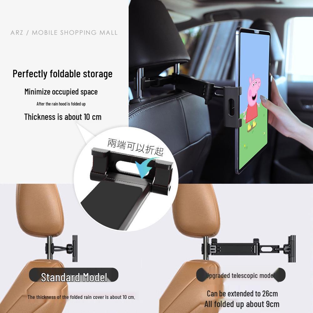 Car Rear Seat Headrest Mount: Multifunctional Tablet & Phone Holder with Back Cushion