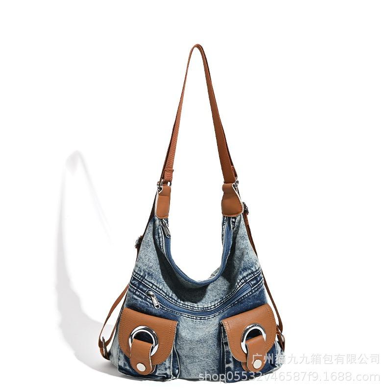 2025 New Wash Denim Bag Large Capacity Tote Bag Small Design Shoulder Bag