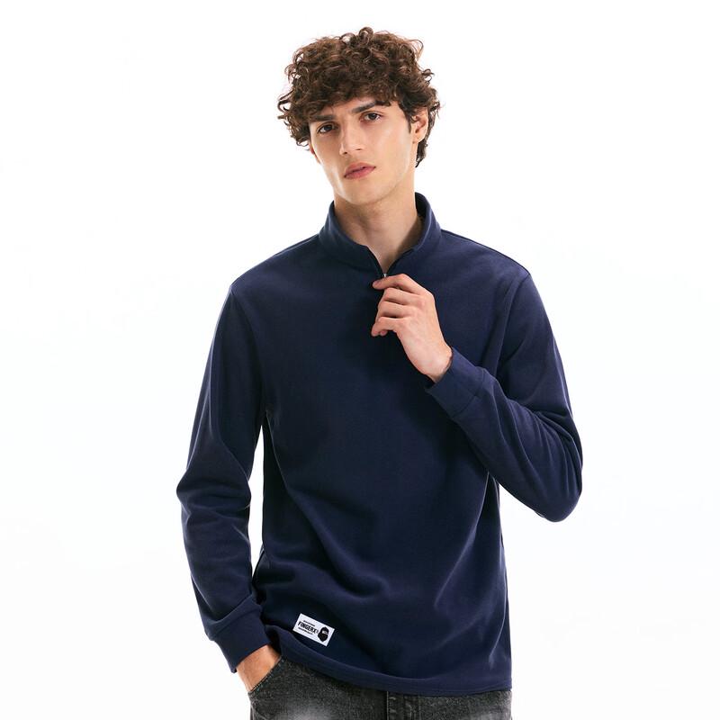 Fingercroxxit Unisex Half-Zip Mock Neck Fleece Long Sleeve Top