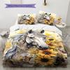 1PC Horse Bedding Quilt Set Quilt Cover Pillowcase Home Decoration Birthday Gift (1 * duvet cover + 2 * pillowcase, without core)