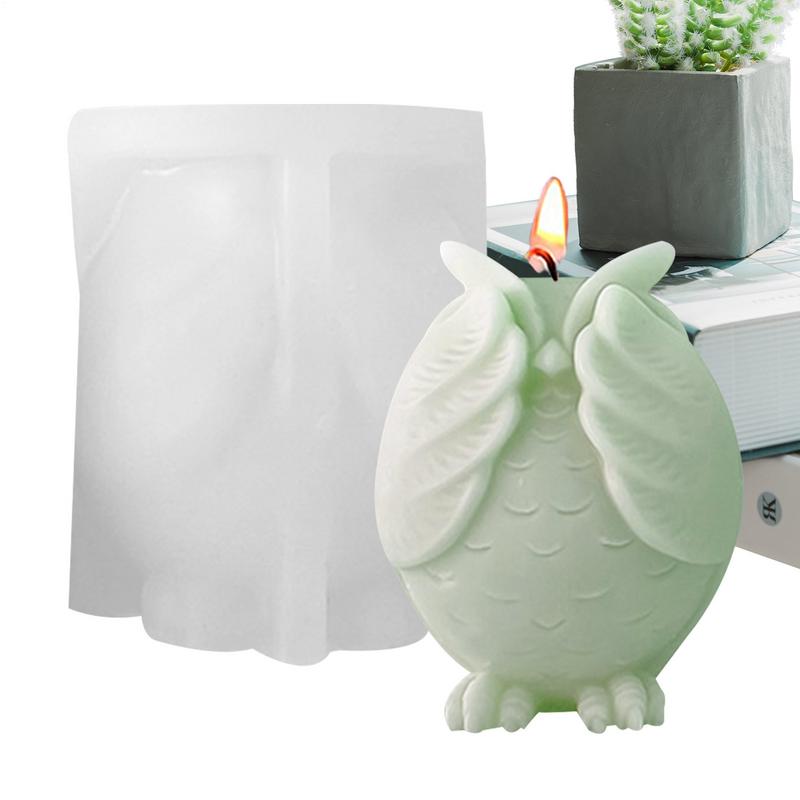 Owl Silicone Mold Reusable Silicone Mold Candle Mould Non-Stick Resin Casting Mold For Crafting Owl-Shaped Soap Candles