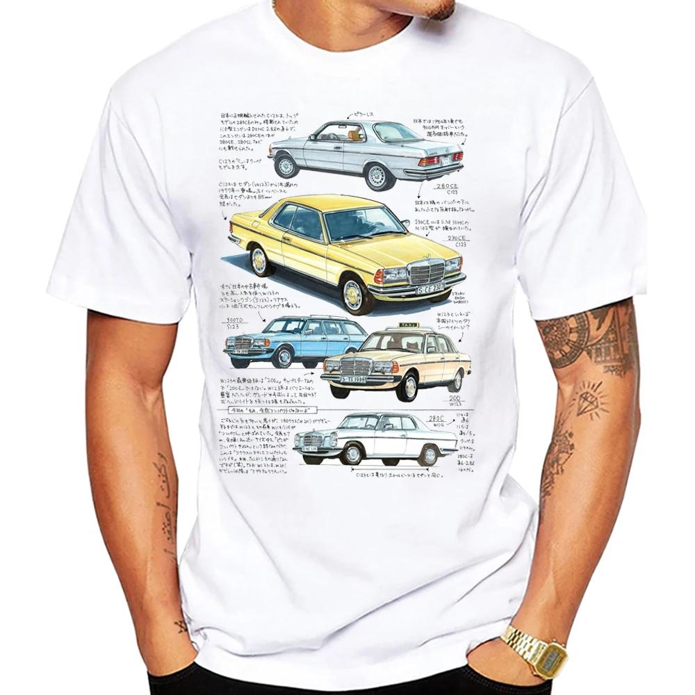 New Men Short Sleeve Drive The Classic C123 S123 W123 W114 T-Shirt 80's Retro Car Sport T Shirt Hip Hop Casual Boy Tees Man Tops