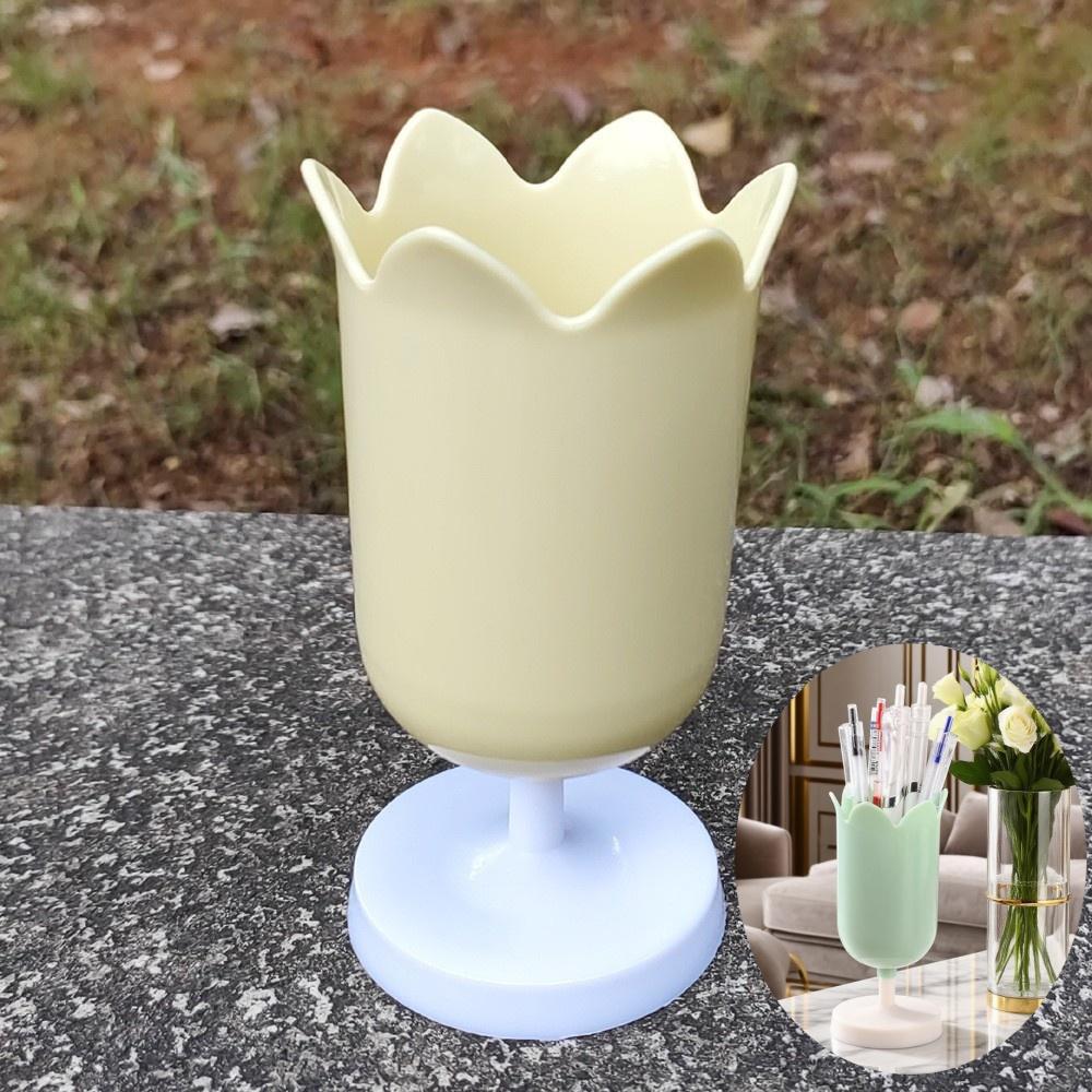 Cute Pencil Head Shape Pen Holder Pencil Storage Box Student Desktop Office Household Multifunctional Makeup Brush Organizer Box