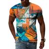 Summer Tide Fashion Doodle Picture Men T-Shirts  Casual 3D Print Tees Hip Hop Personality Round Neck Short Sleeve Tops