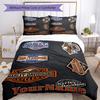 Motociclette Harley-Davidson Personalizza il tuo nome Set Biancheria da Letto Copripiumino Traspirante con Federe Decorazione per la Casa Regalo di Compleanno