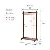 Hagihara Coat Rack with Casters Storage Capacity and Clothing Natural 90cm [Combining Usability] Storage, Wood, Brown, Wide, VR-7238BR