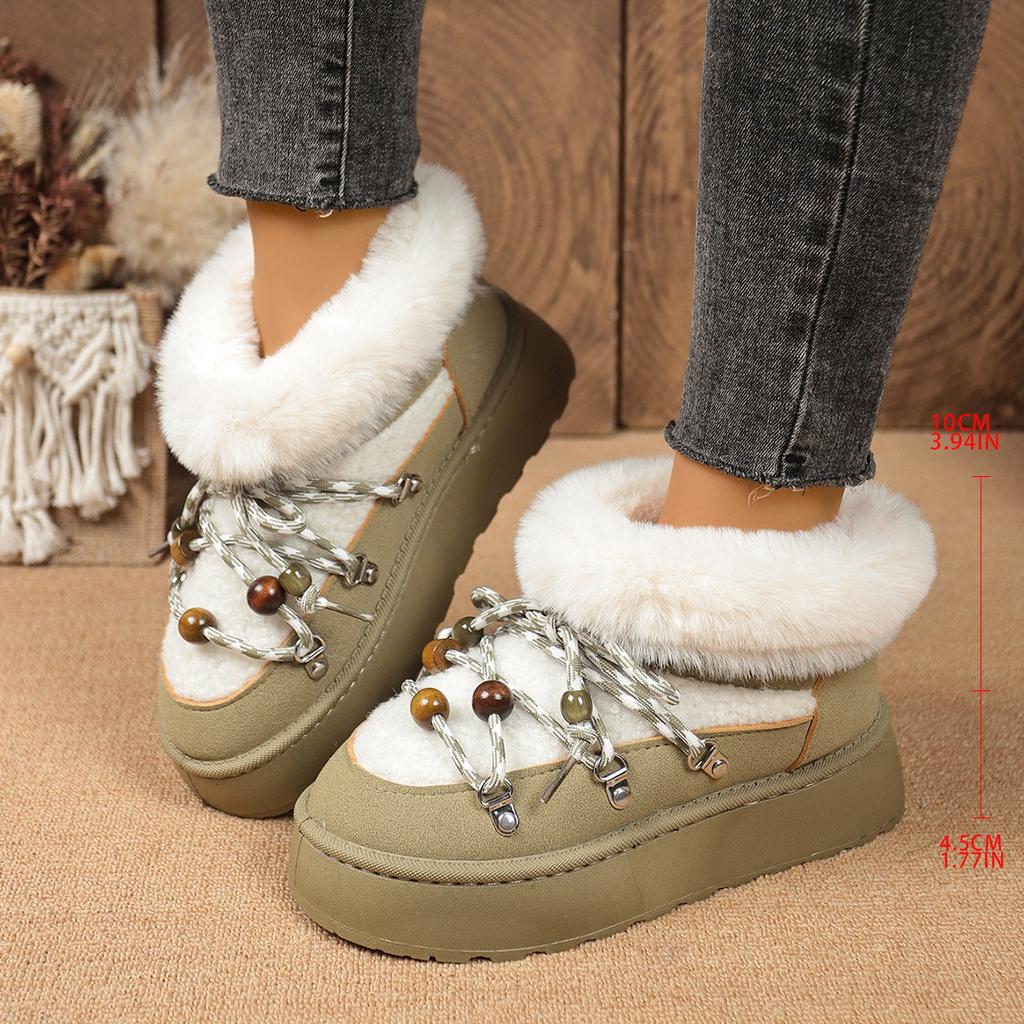 2025 Autumn and Winter New Thick-soled Comfortable Cross-tie Snow Boots Thickened Mid-length Over-the-knee Warm Women Boots