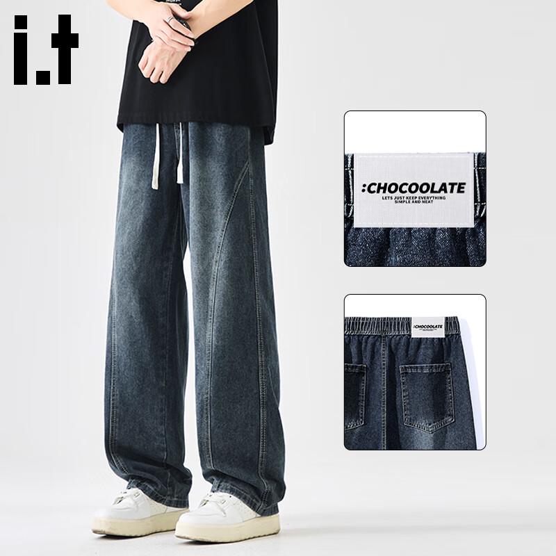 

CHOCOOLATEit Men s American Retro Loose Wide-Leg Jeans L