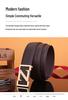 Men's Z Letter Business Casual Buffalo Leather Belt with Stainless Steel Buckle