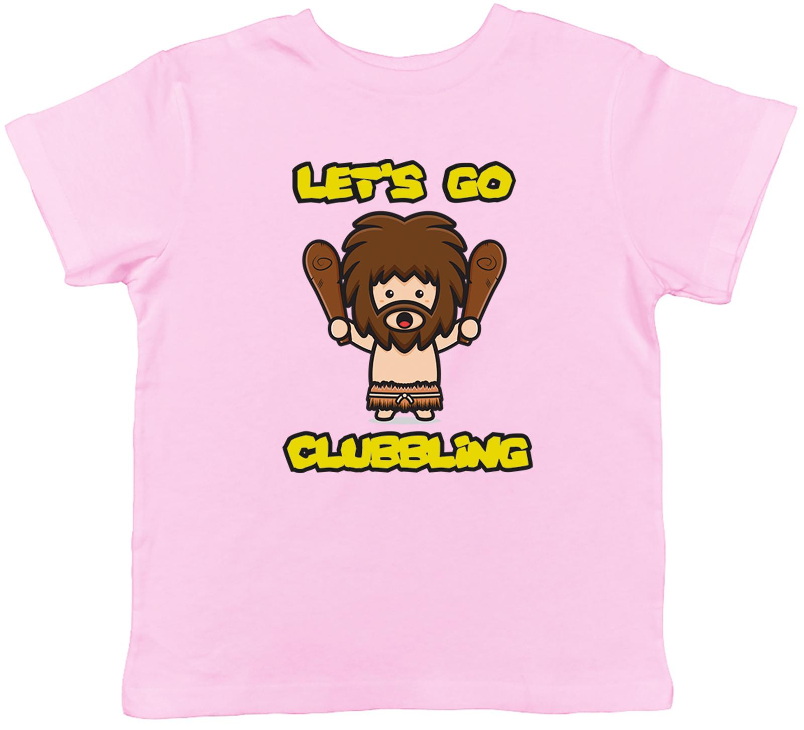 Funny Caveman Kids T-Shirt Let s go Clubbing Primitive Human Childrens Boys Girl 160