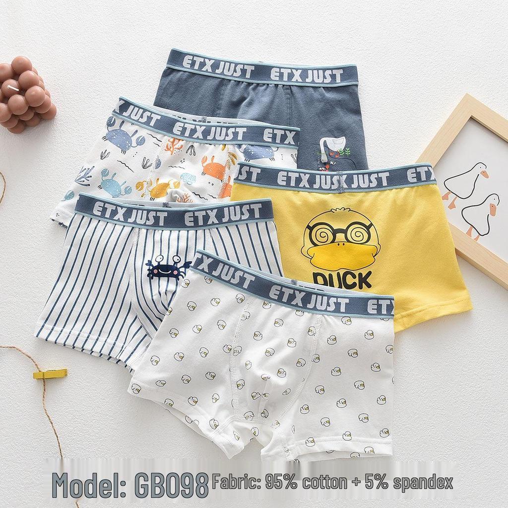 ETX Boys' Cotton Boxer Briefs - Mid-Waist Underwear for Children and Teens