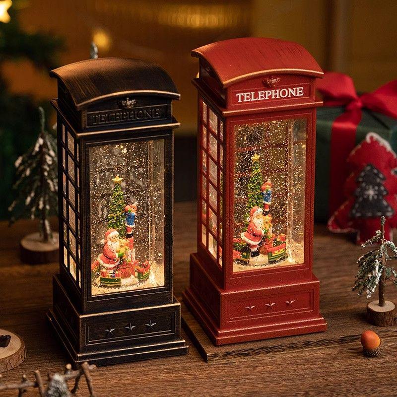 Christmas Carousel Musical Snow Globe: Old Man & Girl Birthday Gift for Children