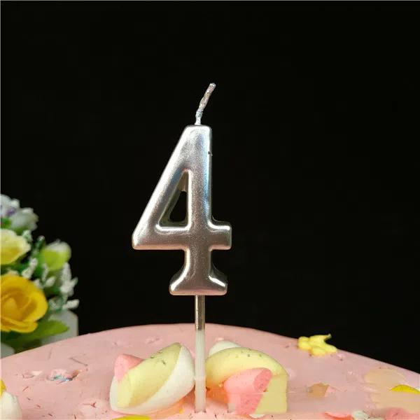 Cake Candles Silver Number 0-9 Birthday Smokeless Candles Festive Party Decor Birthday Party Cake Decoration Number Candles Girl
