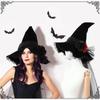 1 Pcs Halloween Witch Hat Baroque Style with Mesh Simulated Flowers, Gothic Queen Costume Accessory for Party DIY Cosplay Prop