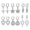 Fashionable Pattern Dangle Earrings Silver Plated Alloy With Spiritual Theme Trendy Wear