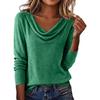 Women's Casual Cowl Neck Long Sleeve Color Sweater