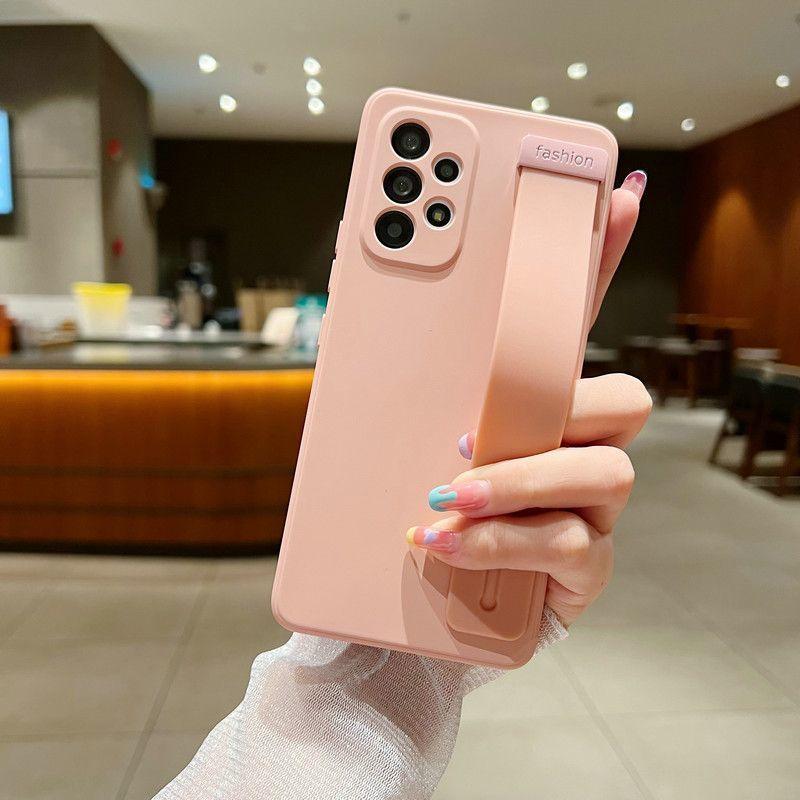 Hand Band Silicone Case For Samsung Galaxy S25ultra S 25 24 23 S21 S23 S24 Fe S22 S25 Plus Ultra Wrist Strap Stand Holder Cover