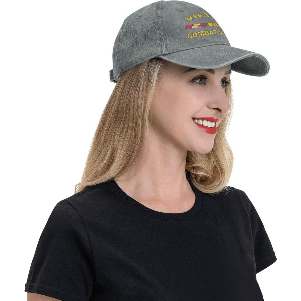 Vietnam Combat Veteran Hat Adjustable Cowboy Baseball Cap For Men Women Trucker Cap