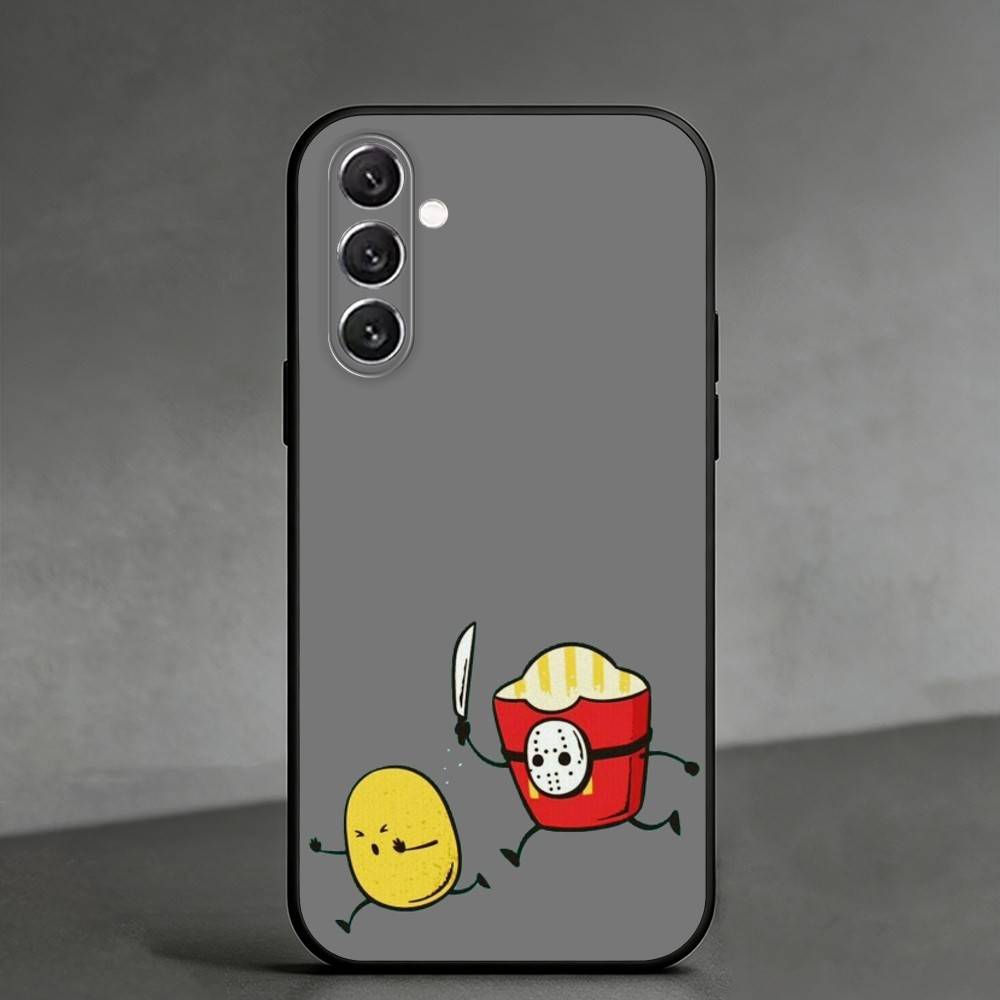 L-Interesting cartoon minimalism Phone Case For Samsung Galaxy A91,80,73,72 ,71,53,52,32 ,31,22,21s,20,Soft Black Case
