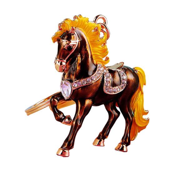 Horse Keychain Sparkling Rhinestone Keyring with Sparkling Rhinestones Inlaid Decorative Good Fortune Key Chain Holiday Accessory