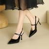 2024 Summer New Women's Sandals Patent Leather High Heels Footwear Elegant Slingback Pointed Stiletto Heels Party Lady Shoes