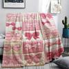 1Pc Gorgeous Bow Print Flannel Blanket, High Quality Comfortable for All Seasons, Home Decor, Warmth and Comfort, Perfect for Christmas Gifts W112